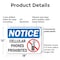 Signmission Cellular Phones Prohibited with Graphic, 18 in W x Rectangle, Plastic OS-2PACK-NS-P-1218-L-19527 - alternate 7